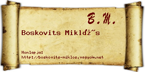 Boskovits Miklós névjegykártya