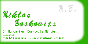 miklos boskovits business card